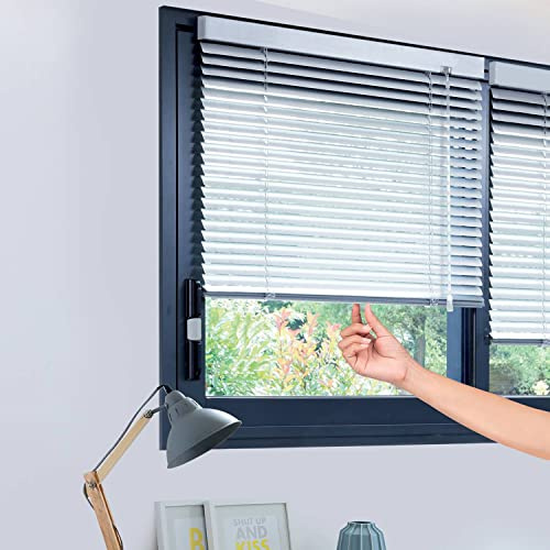 MADECOSTORE Store vénitien Aluminium Automatique 25mm sans percer - Blanc - L37 x H160cm