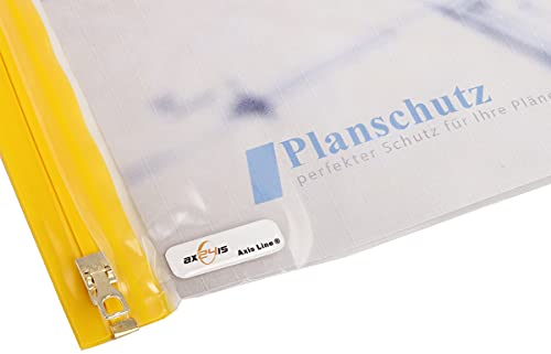 Axis Line Planschutztaschen DIN A1, DIN A0, DIN A4, DIN A2, DIN A3, 700 x 1200, 900 x 1400, 1000 x 1350 für Baupläne & Zeichnungen, Planschutzfolie, Planschutzhülle (650 x 900 10er Pack DIN A1)