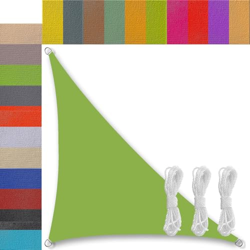sun sail shade Green waterproof triangle weather resistant breathable garden shade sail for garden shade party activities yard pergola 2x2x2.8m