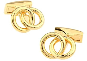 Whoiy Gemelos Personalizados para Profesores, Gemelos Hombre Oro Anillo Doble para Hombres Mujeres Grabado Gratis con Joyero