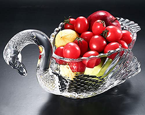JUNYFFF Assiette de Fruits Verre en Cristal Coupe De Fruits Ménage Maison Créative Table Basse Pot De Bonbons Salon Moderne Maison Créative Artisanat décoratif,Violet
