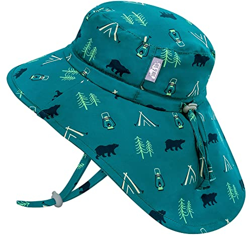 Jan & Jul Schnell Trocknender Kinder Sonnenhut, Schirmmütze UV-Schutz (XL: 5-12 Jahre, Sommercamp)