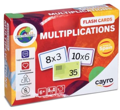 Cayro - Moltiplicazioni Di Carte In Flash - Gioco Di Moltiplicazioni Con Carte - Tabelline Da 1 A 10 - Impara Divertendosi - Gioco Matematico