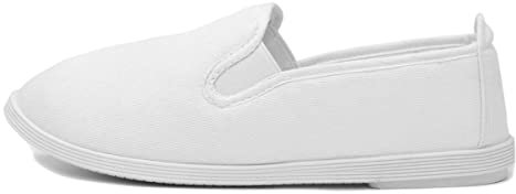 Red Fish Bamba Womens White Slip On Canvas Shoe - Size 6 UK - White