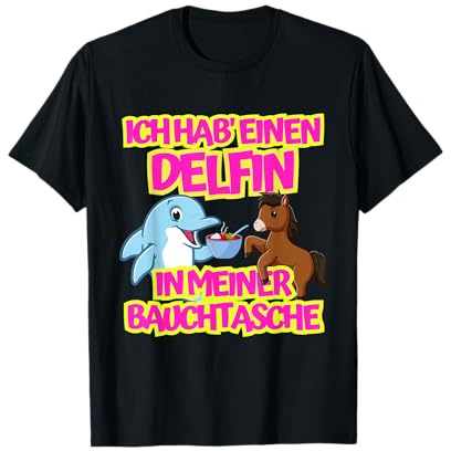 Delfin in meiner Bauchtasche Party Outfit Sommer Mallorca T-Shirt