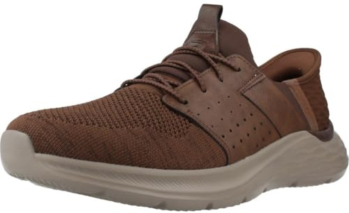 Skechers Mocasines Garner Newick 210803 para Hombre, Tela sintética marrón Oscuro, 39.5 EU