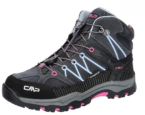 CMP Kids Rigel Mid Trekking Shoes Wp, Scarpe da trekking Unisex - Bambini e ragazzi, Titanio Skyway 66UM, 36 EU