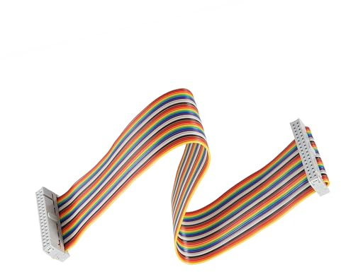 DMiotech 1 Pack 34 Pins IDC Flat Ribbon Cable 30cm Length 2.54mm Pitch Breadboard Jumper Wires for Electronic Projects
