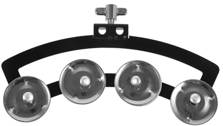 Schüttelglocke Tamburin Musikinstrument für Anfänger Handpercussion Silber | Aluminiumlegierung und Abs, Heller Klang ohne Grate, Angenehm für Ohren, als Zubehör für Schlagzeug