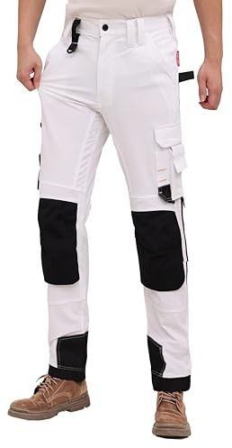 WORK IDEA Herren Slim-Fit Stretch Arbeitshose: Kritische Stoffbereiche aus Cordura – strapazierfähige Eleganz für höchste Ansprüche.