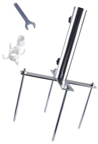 AOMIKITSTU Rasendorn für Sonnenschirm, Rasendorn 1 Satz, Sonnenschirmständer, Schirmständer enthält 1 Schirmstecker, 1 kleinen Schraubenschlüssel, 1 Satz Schirmhaken