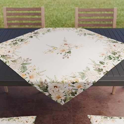 PETTI Artigiani Italiani - Accessori Tessili da Cucina, Centrotavola Moderno 90x90 cm in Microfibra, Tovaglia Centro Tavola Elegante in Stampa Digitale Botanical, 100% Made in Italy