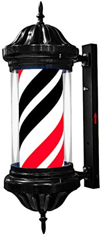 Barbershop LED Barbers Pole, Peluquería Lámpara De Giro LED Europea Retro Lámpara De Pared Lámpara De Señal Salón De Belleza Peluquería Peluquería Peluquería Lámpara De Giro,E