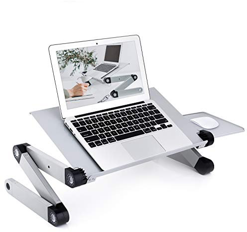 Höhenverstellbarer Laptop-Schreibtisch – tragbarer Klapptisch – ergonomischer Computer-Tablett Leseständer – Betttablett – Stehpult Arbeitsplatzerhöhung