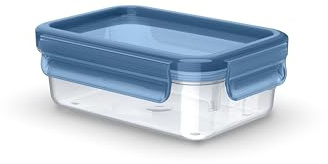 Emsa Clip & Close Eco Frischhaltedose, 0,55 L, Öko-Design, auslaufsicher, hygienisch, mikrowellen-/gefrier-/spülmaschinengeeignet, Blau, N1171200