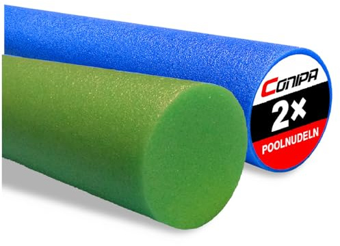 Conipa® - 2 x Schwimmnudeln im Set (160 x 7 cm) Kinder & Erwachsene (aus Schaumstoff) - Poolnudel & Pool-Spielzeug Set ab 3-10 Jahre (Made IN Europe) - Pool Wassernudel & Pool-Nudel