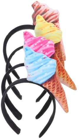 Beaupretty 4stücke Eistüten-stirnbänder Sommerparty-accessoires Für Erwachsene Kopfbedeckungen Für Geburtstagsfeiern Kostümveranstaltungen Festliche Anlässe