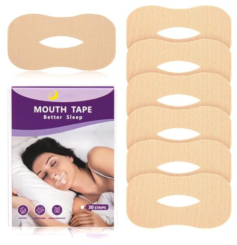 Mundpflaster Schlafen 30 Stück, O-förmiges Mouth Tape, unterstützt bessere Nasenatmung und Schlafqualität, hautfreundlich und atmungsaktiv, Anti-Schnarch Hilfe für Männer und Frauen