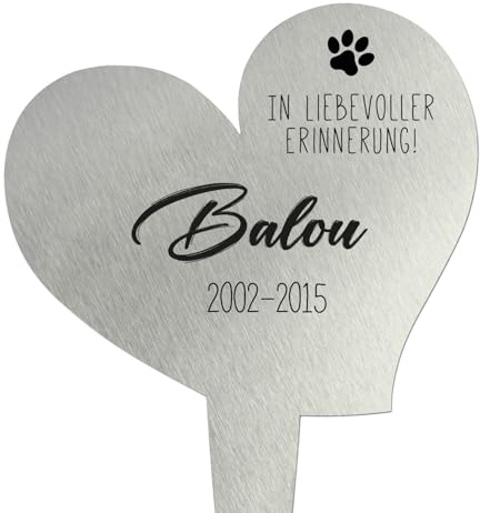 younikat Grabschmuck personalisiert aus Edelstahl 18 cm - you0108