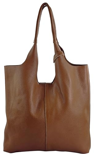 modamoda de T264 Damen Leder Schultertasche Shopper handmade in Italy