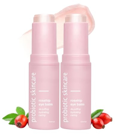 2 Stück Rosehip Eye Balm Stick - Probiotic Skincare Eye Balm - Augencreme gegen Falten und Augenringe - Glow Balm Stick Augenlid - Rosehip Multi Balm Stick - Augenringe Entfernen