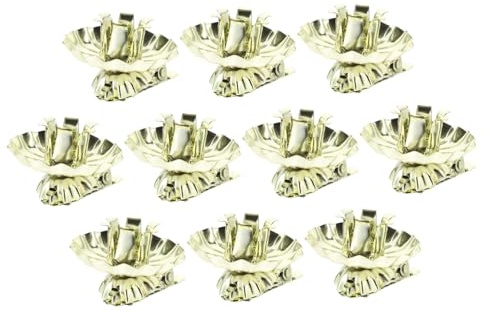 FONDOTIN 10 Pezzi Clip Portacandele Natalizie in Supporti Forma Albero Clip per Candele da Tavolo per Feste e Decorazioni Natale Base Liscia Sicura