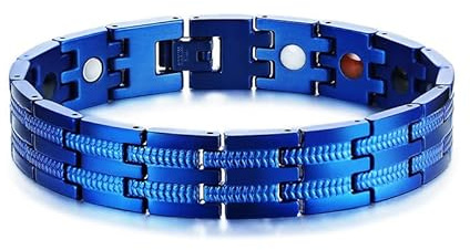SYFOAR Charm Armband Männlich wasserdichte Luxus -Edelstahlarmband für Männer Schwarzes Magnetarmband Homme Weizen 13,5 mm Armband Gesunde Magnetarmband