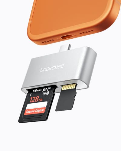 DOCKCASE USB-C SD Kartenleser für SDXC, SDHC, SD & Micro SD Karten, Dual-Slot SD Card Reader mit bis zu 178MB/s, kompatibel mit iPhone 17/16/15 Pro/Max, MacBook Pro/Air, iPad Pro und mehr