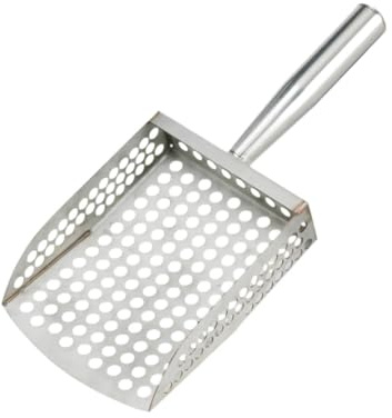 Muuookka Stainless Steel Sifter Shovel Sand Scoop for Metal Detecting Digging Sieve Comfortable Handle