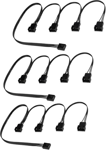 1-zu-4 PWM Splitter für Gehäuselüfter, Fan Splitter Cable, Optimierte Kühlung für Gaming-PCs, Synchronisierte Lüftersteuerung, 3-Pin und 4-Pin Kompatibilität