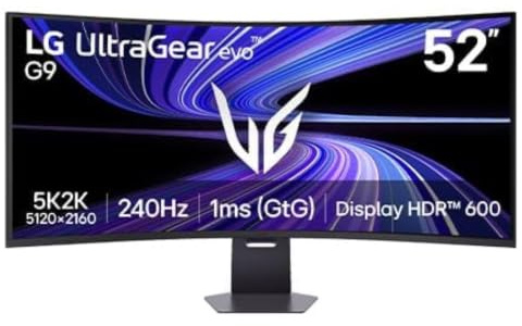 LG UltraGear 52G930B-B Monitor 52 Curvo, 240Hz, 1ms (GtG), HDMI, Stand regolabile, Nero
