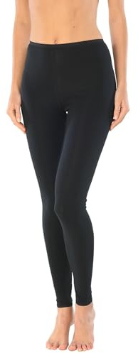 Schiesser Damen Leggings Lange - Luxury Baumwolle Unterhose, Schwarz_200003, 48 EU