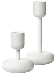 Iittala Nappula Kerzenhalter-Set, 8,3 cm und 18,3 cm, Weiß