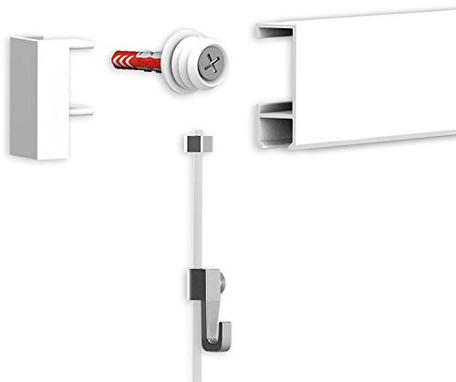 hang-it 16 Meter Bilderschienen Galerieschienen - Komplett Set in weiß