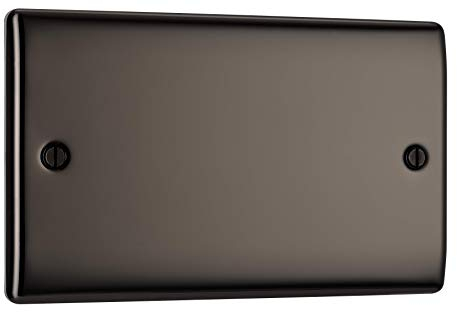 BG Electrical Double Blank Plate, Black Nickel