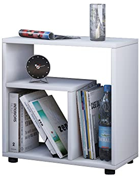 VCM Beistelltisch 50x30x55 cm 2 Fächer Holzwerkstoff Beistellmöbel | Bietet Ablagefläche für Bücher, Wecker und Deko - neben Bett, Sofa oder Sessel - für Schlafzimmer und Wohnzimmer