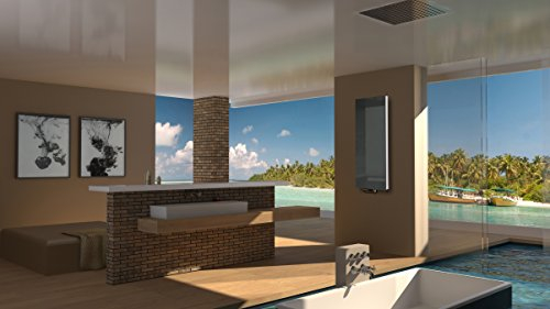 Badheizkörper mit Glas Montevideo 5 Glasfront 120x47cm 1458 Watt anthrazit SZAGATO Handtuchwärmer Handtuchtrockner Handtuchhalter Paneelheizkörper vertikal Flachheizkörper design Badheizkörper