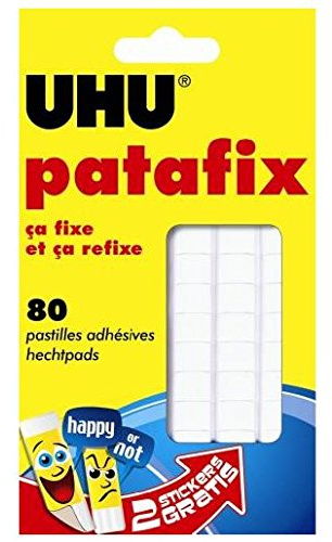 UHU Patafix Klebepunkte, ablösbar, Weiß, 5 Packungen mit je 80 Stück