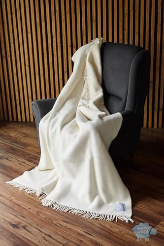 Merino Wool Decke Wolldecke 100% Merino Schurwolle Kariert aus ausgesuchter Lammwolle