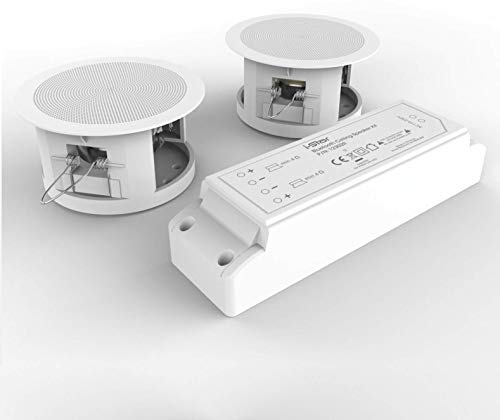 i-Star Deckenlautsprecher Bluetooth, Einbaulautsprecher für Decke, Wand/Badezimmer, Küche, Haus - 2 Lautsprecher Kit Mit Bluetooth-Modul (1 Paar)