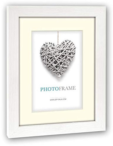 Zep Regent 10,2 cm cornice portafoto, legno, bianco, 7 x 10 / 10 x 15 cm