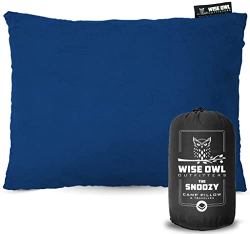Wise Owl Outfitters Camping Pillow – Memory Foam Travel Pillow for Airplane Sleeping, Hiking, Backpacking & Outdoor Use - Small & Portable for Adults, Car, Camp & Tent