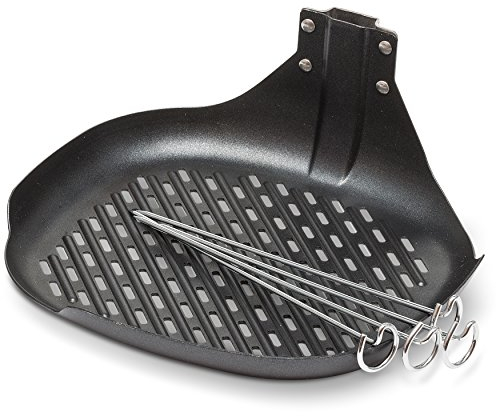 Philips HD9941/00 Grill-Kit für Aifryer (Grillpfanne und Grillspieße), Schwarz/Edelstahl