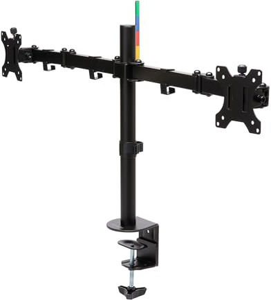 Kensington Ergo Ausziehbarer Monitorarm für 2 Bildschirme bis 32 Zoll, VESA 75/100, SmartFit System für ergonomische Höheneinstellung, Tragfähigkeit 2 x 8 kg, flexible Monitorhalterung, K55409WW