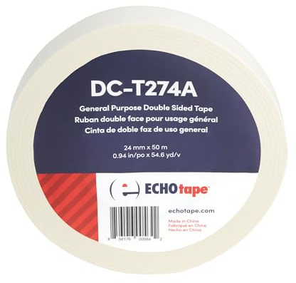 ECHOtape DC-T274A Double-Sided Tape Clear 0.94 in x 54.6 yd