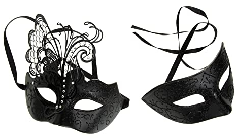 Abaodam 2stücke Dekorative Eisen-halbmasken Masken Für Kostümaccessoires Für Maskenbälle Halloween-requisiten Maskenballzubehör