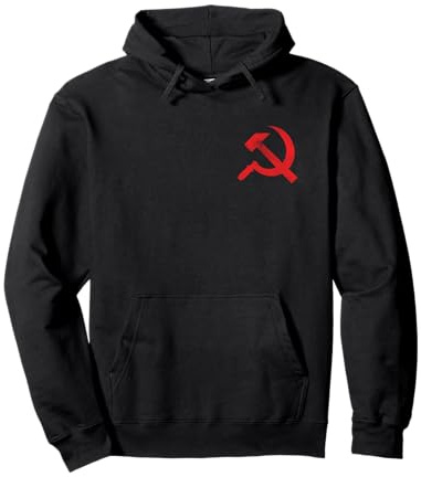 Vintage CCCP UdSSR Hammer Sichel Flagge Soviet Distressed Pullover Hoodie