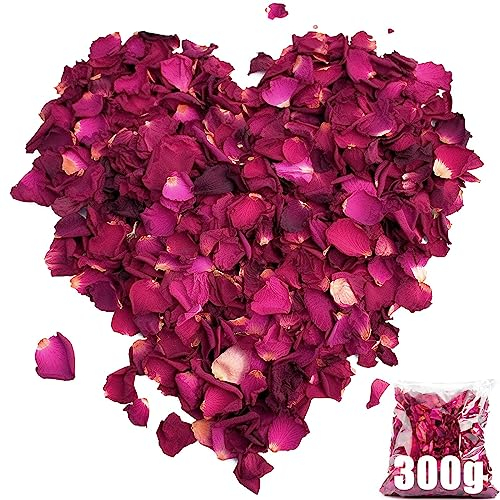 Mbsomnus 300g Blütenkonfetti Natürliche Getrocknete Rosenblätter 100% Blütenblätter Hochzeit Biologisch Konfetti Rose Abbaubar Deko für Geburtstag Vorschlag Party Feiern