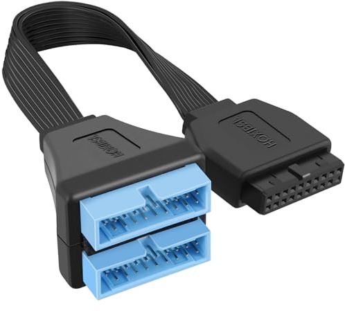 HOXIBSL Câble d'extension répartiteur USB 3.0, carte mère USB 3.0 interne, 19/20 broches 1 à 2 câbles de type Y – Produits de bricolage 14,7 cm