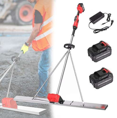 DOZPAL Strumento Elettrico per la Finitura del calcestruzzo, Kit Vibrante per massetto in calcestruzzo Senza Fili in Acciaio Inossidabile con frequenza di Vibrazione Regolabile a 9 Marce,1.5m